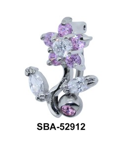 Flower Stone Set Belly Piercing SBA-52912