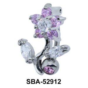 Flower Stone Set Belly Piercing SBA-52912