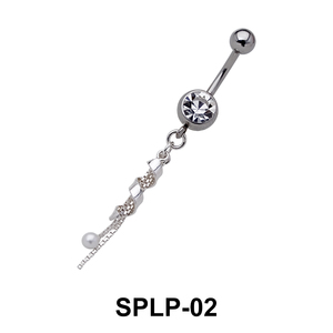 Stone Set with Chain Belly Piercing SPLP-02