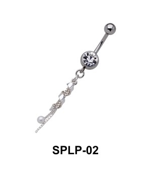 Stone Set with Chain Belly Piercing SPLP-02