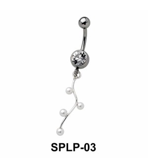 Stone Encrusted Wavy Belly Piercing SPLP-03