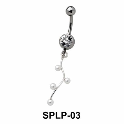 Stone Encrusted Wavy Belly Piercing SPLP-03