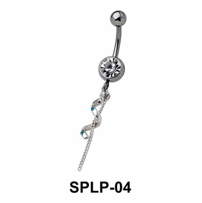 Stone Set Snake Belly Piercing SPLP-04