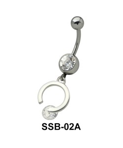 Stone Set Ring Belly Piercing SSB-02A