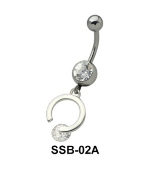 Stone Set Ring Belly Piercing SSB-02A