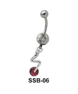 Lightning with Stone Belly Piercing SSB-06