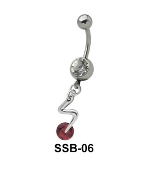 Lightning with Stone Belly Piercing SSB-06