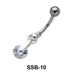 Round Brilliant Stone belly Piercing SSB-10