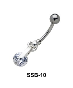 Round Brilliant Stone belly Piercing SSB-10