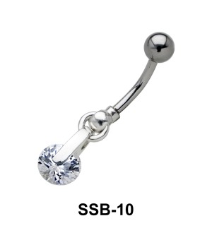 Round Brilliant Stone belly Piercing SSB-10