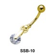 Round Brilliant Stone belly Piercing SSB-10