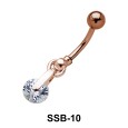 Round Brilliant Stone belly Piercing SSB-10