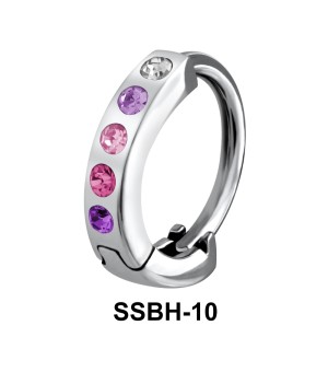 Multiple Stones Set Belly Piercing SSBH-10