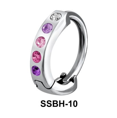 Multiple Stones Set Belly Piercing SSBH-10