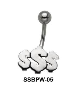 Dollar Shaped Belly Piercing SSBPW-05