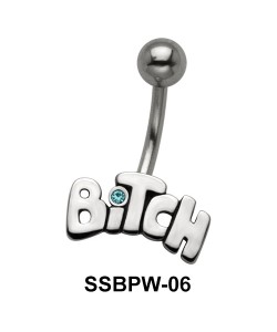 Bitch Scripted Bold Belly Piercing SSBPW-06