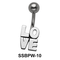 LOVE Scripted Simple Belly Piercing SSBPW-10
