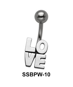 LOVE Scripted Simple Belly Piercing SSBPW-10