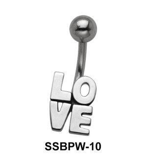 LOVE Scripted Simple Belly Piercing SSBPW-10