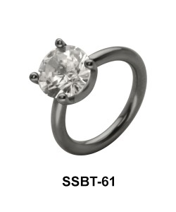 Round CZ Belly Piercing SSBT-61