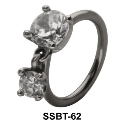 Belly Piercing with Round Cut CZ SSBT-62