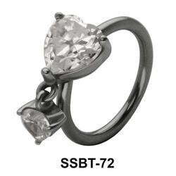 Stone Set Heart Shaped Belly Piercing SSBT-72