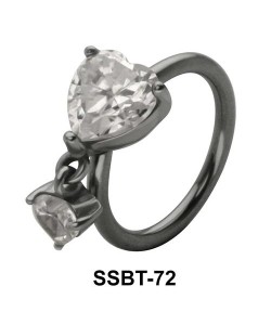 Stone Set Heart Shaped Belly Piercing SSBT-72