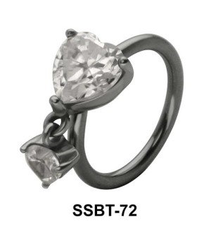 Stone Set Heart Shaped Belly Piercing SSBT-72