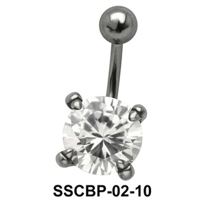Prong Set Round Brilliant Belly CZ Crystal SSCBP-02