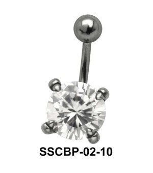 Prong Set Round Brilliant Belly CZ Crystal SSCBP-02