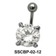 Prong Set Round Brilliant Belly CZ Crystal SSCBP-02