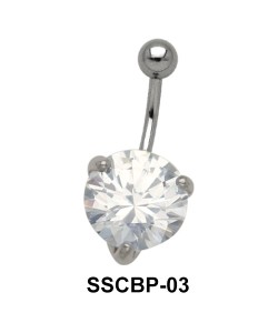 Prong Set Belly CZ Crystal SSCBP-03