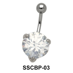 Prong Set Belly CZ Crystal SSCBP-03