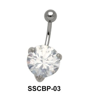 Prong Set Belly CZ Crystal SSCBP-03