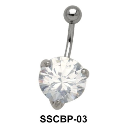 Prong Set Belly CZ Crystal SSCBP-03