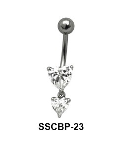 Heart Belly CZ Crystal SSCBP-23