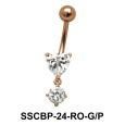 Heart n Round Belly CZ Crystal SSCBP-24