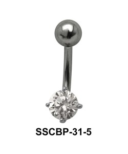 Prong Set Round Brilliant Belly CZ Crystal SSCBP-31-5