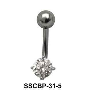 Prong Set Round Brilliant Belly CZ Crystal SSCBP-31-5