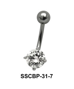 Prong Set Round Brilliant Belly CZ Crystal SSCBP-31-7