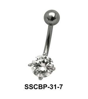 Prong Set Round Brilliant Belly CZ Crystal SSCBP-31-7