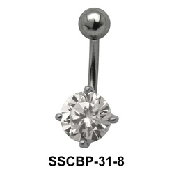 Prong Set Round Brilliant Belly CZ Crystal SSCBP-31-8