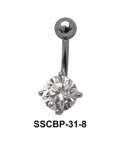 Prong Set Round Brilliant Belly CZ Crystal SSCBP-31-8