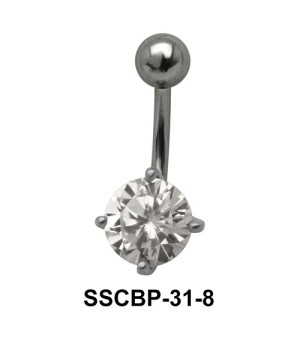 Prong Set Round Brilliant Belly CZ Crystal SSCBP-31-8