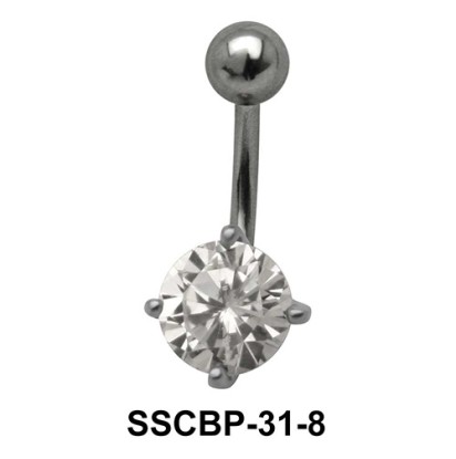 Prong Set Round Brilliant Belly CZ Crystal SSCBP-31-8