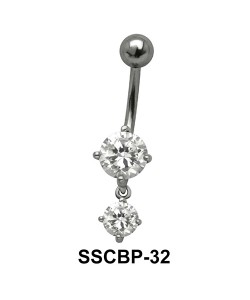 Big n Small Round Belly CZ Crystal SSCBP-32