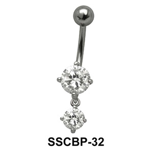 Big n Small Round Belly CZ Crystal SSCBP-32