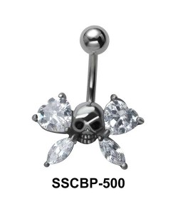 Danger Sign with Stone Belly Piercing SSCBP-500