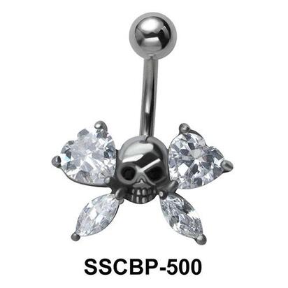 Danger Sign with Stone Belly Piercing SSCBP-500