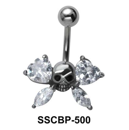 Danger Sign with Stone Belly Piercing SSCBP-500